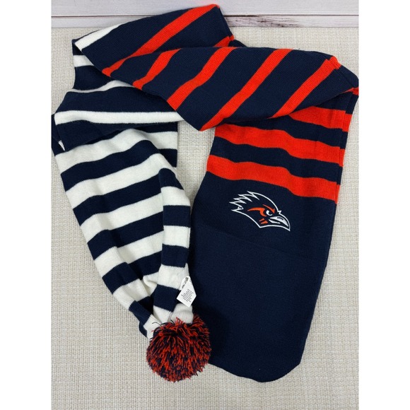 Forever Collectibles Scarf UTSA Roadrunners Navy Blue Orange Striped - Picture 1 of 5